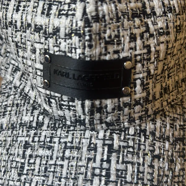 Karl Lagerfeld Monochrome Tweed Cap - Image 2