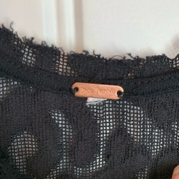 Anthropologie Free People Sz S Dress Daisy Chain Semi-sheer Lace Crochet Bodycon - Image 4