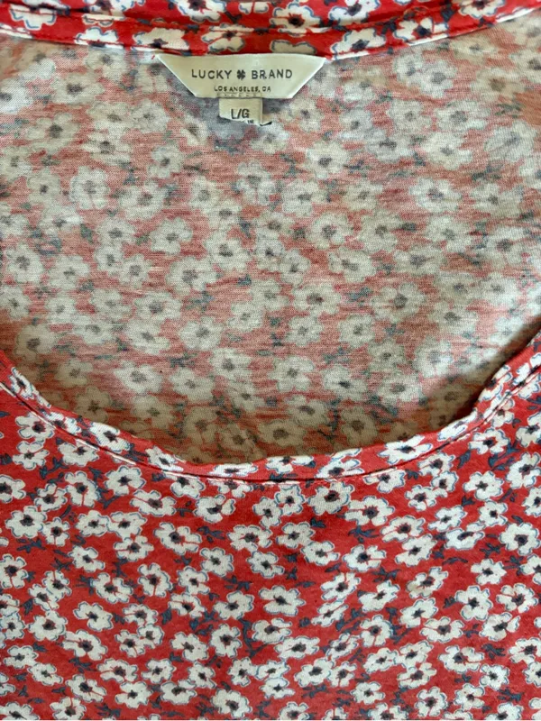 Lucky Brand Floral Short Sleeve Scoop Neck Tee - Image 2