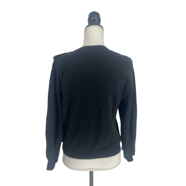 Alice + Olivia Carrie Ruffle Sweatshirt‎ Sweater Black XS - Image 9