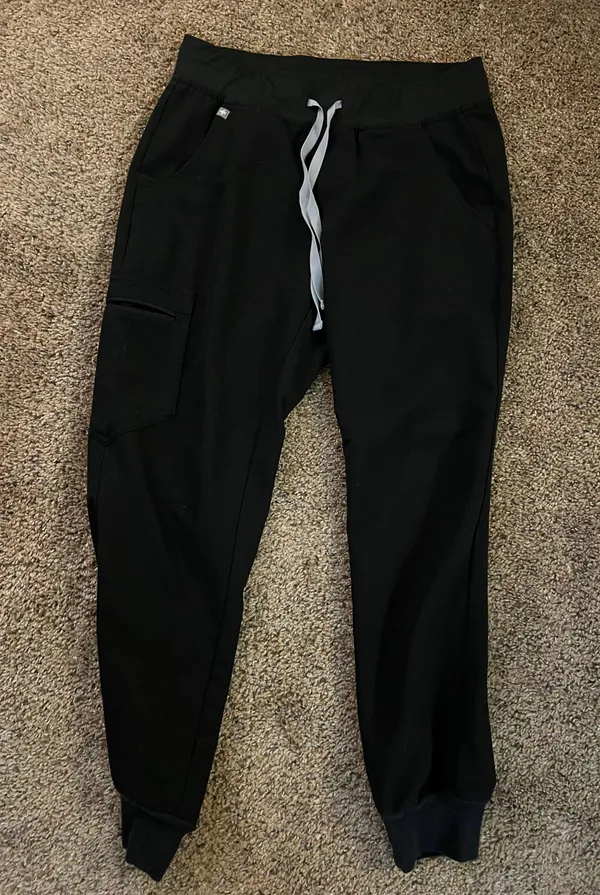 Women’s Scrub Set Black Size S/P Zamora Joggers And Casma Top - Image 3