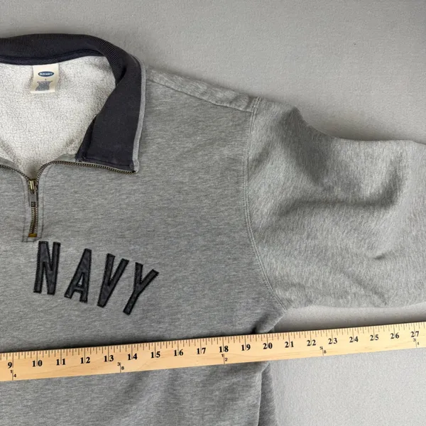 Vintage Old Navy Womens Large Quarter Zip Sweatshirt Grey - Image 5