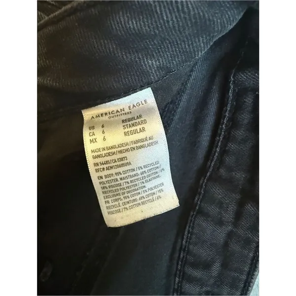 American Eagle Destroyed Mom Jeans High Rise Black Grunge 6 - Image 7