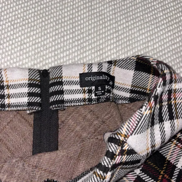 Originality Red Black White Plaid Tartan A Line Mini Skirt Sz Sm School Girl - Image 4