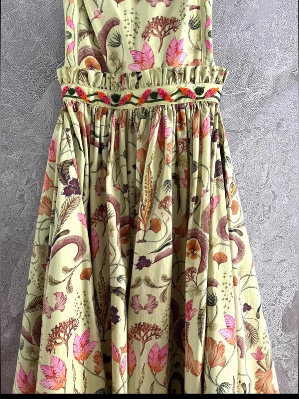 AGUA BY AGUA BENDITA Lunatus Habitat floral print embellished cotton dress, S - Image 11