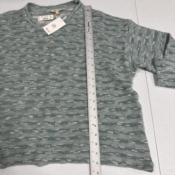 Madewell Crewneck Long-Sleeve Knit Sweater Tee Blue Horizon Stripe Size L Beachy - Image 9
