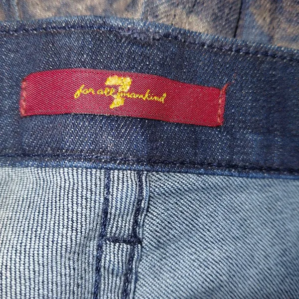 7 For All Mankind Size 29 Floral Metallic Brocade Textured Denim Jeans - Image 11