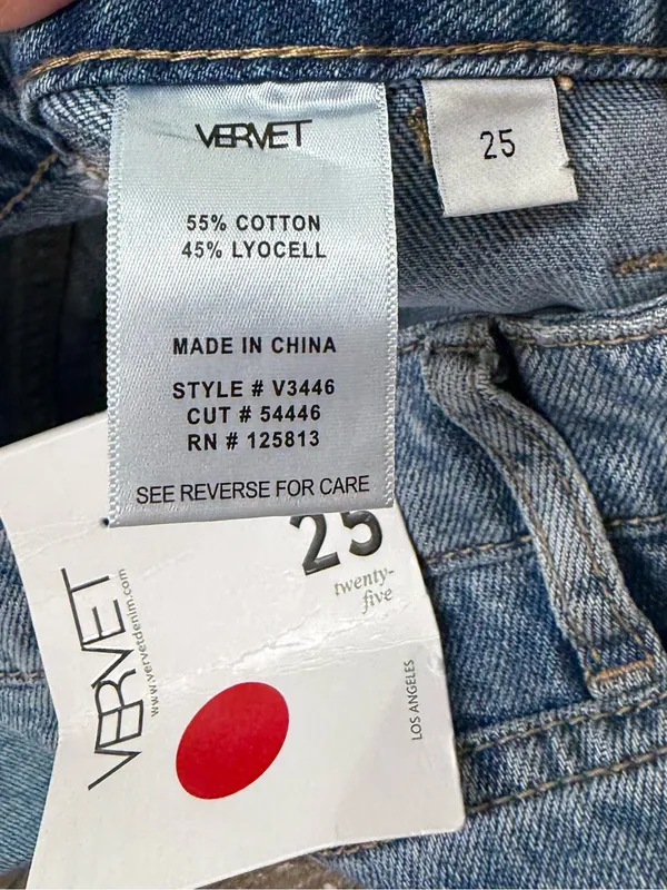 VERVET BY FLYING MONKEY HIGH RISE WIDE LEG CARGO‎ JEANS V3446 size 25 NWT - Image 5