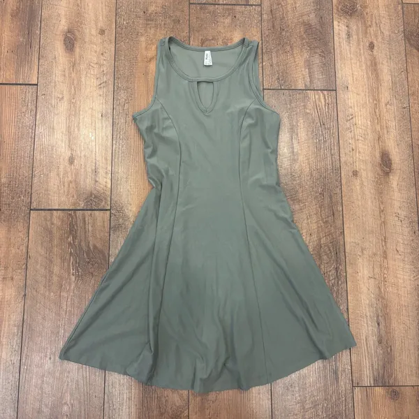 MUDD Army Green Soft Stretchy Flow Sleeveless Comfy Mini Midi Dress Size XS - Image 2