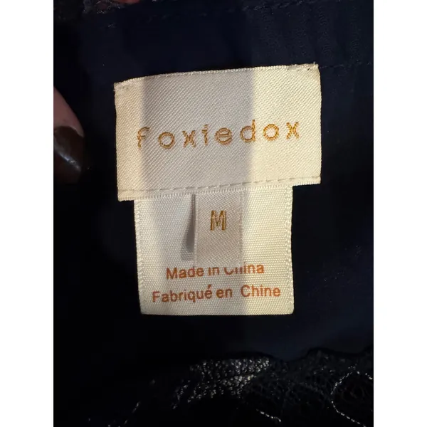 Foxiedox Dress Women Medium Blue Silver Lace‎ Bravo Zulu Midi Party Cocktail - Image 11