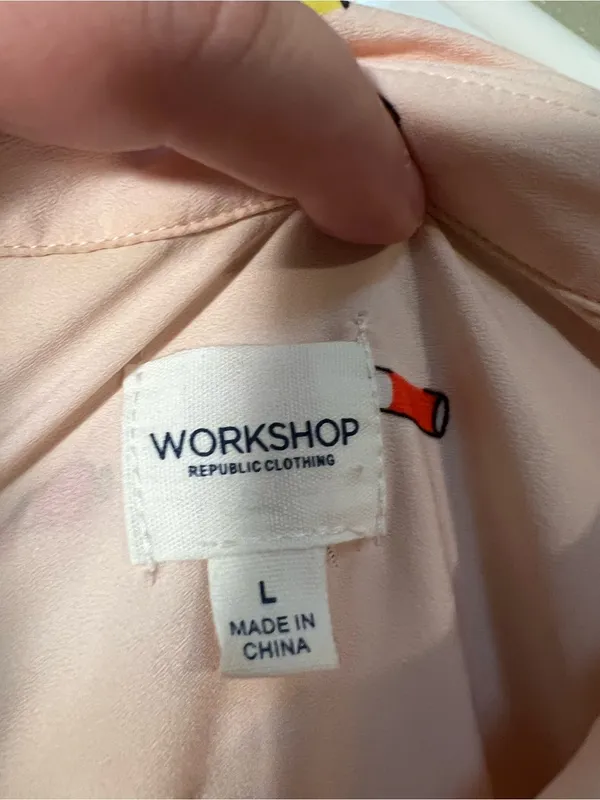 Workshop‎ Republic Women's Size Large Sleeveless Button Down Shirt Pink Cocktail - Image 9