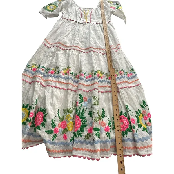 Roller Rabbit Embroidered Maxi Dress XL 100% Linen Maxi Lined Floral‎ NWT #RR-30 - Image 11