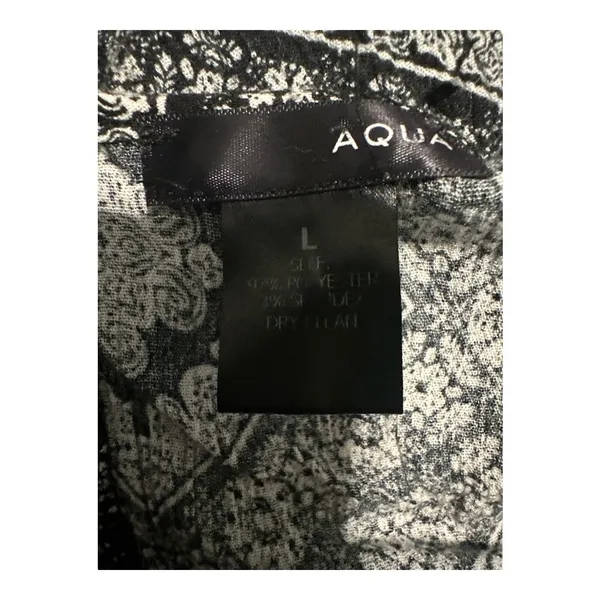 AQUA Black/White‎ Printed Maxi Dress, Large - Image 8
