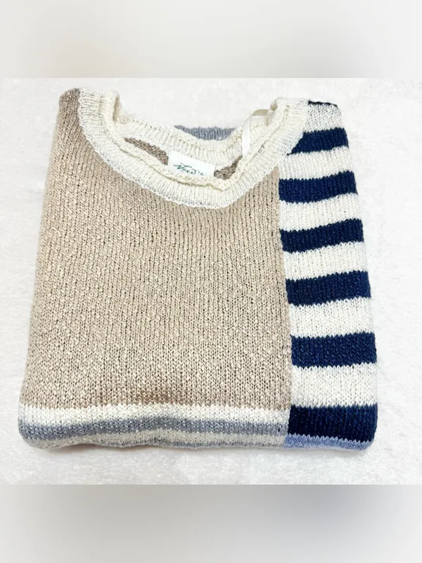 New Me Striped Colorblock Bell Sleeve Sweater Size Medium - Image 8