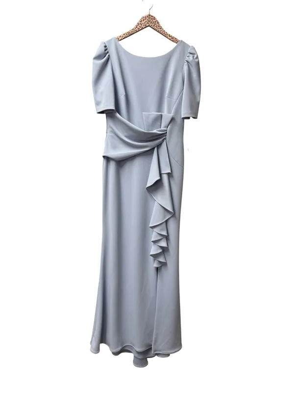 Betsy & Adam Womens Ruched Side Slit Evening Dress Maxi Gown Light Blue 10 NEW - Image 2