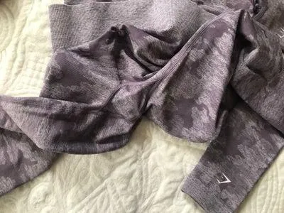 Gymshark Camo Seamless Long Sleeve Crop Top and Leggings - Image 3