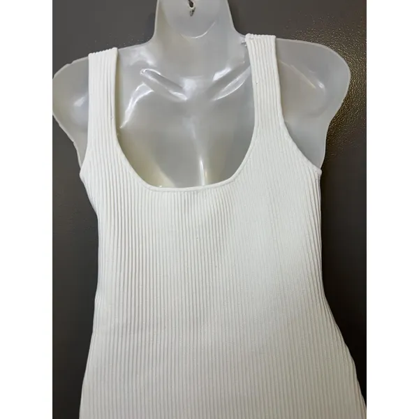 Princess Polly Dress Womens M/L White Ribbed Knit Bodycon Tank Mini Party - Image 7