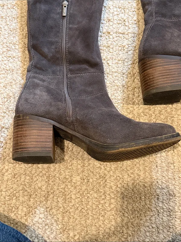 Lucky Brand Women's Over-the-Knee Suede Block Heel Boots - Charcoal - Image 9