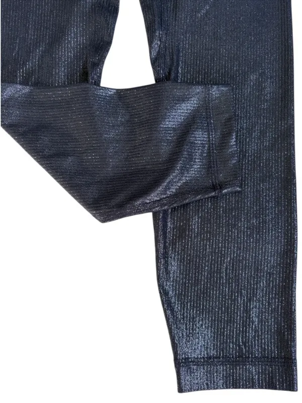 EUC Lululemon Align High-Rise Shimmer Leggings Luxe Shine Foil Navy Silver Sz. 4 - Image 3