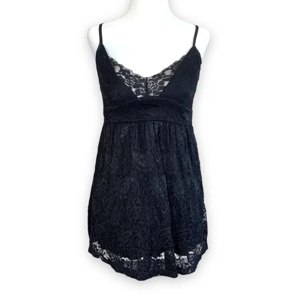 Y2K Whimsigoth Fairy Grunge Dark Romance Ethereal Sheer Lace Cami Babydoll Top‎ - Image 14