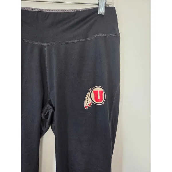 Under Armour Fitted Capri Leggings University Of Utah Utes Black Running Large - Image 3