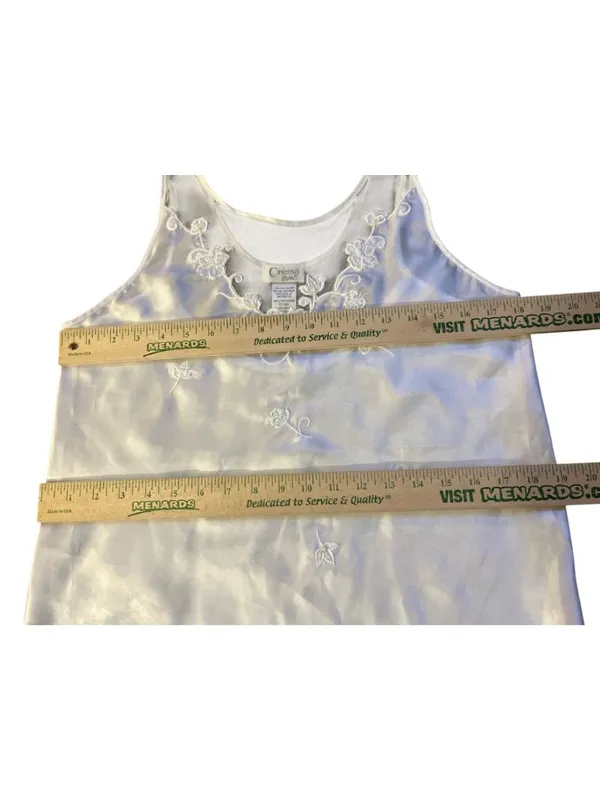 White Beaded Camisole Tank Top Womens M Sleeveless Elegant Used Embroidery - Image 9