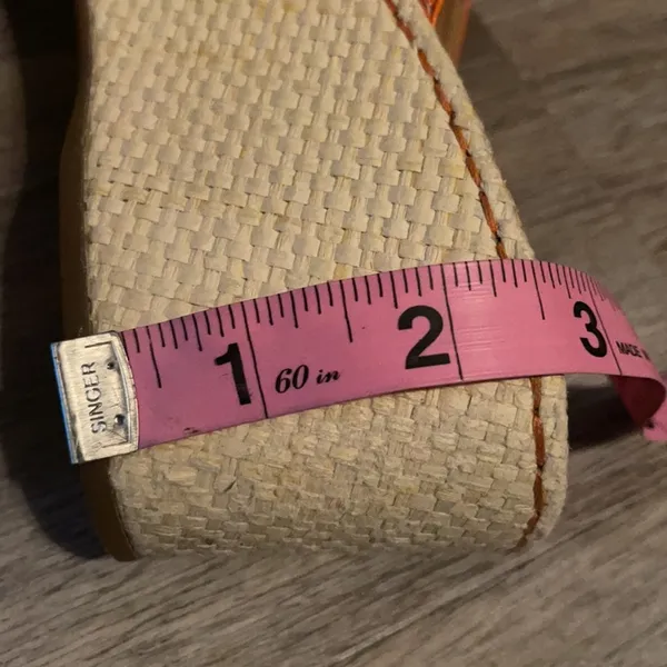 Born Leather Wedge Sandals Size 8 Medium Orange - Image 11