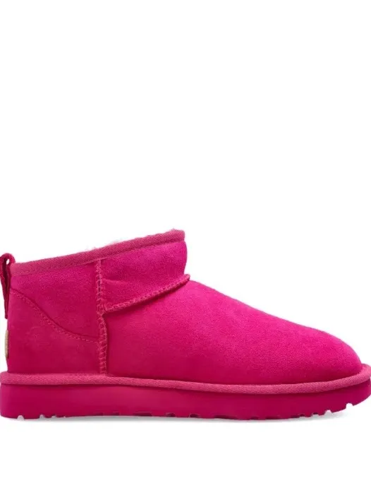 UGG Classic ultra mini Hot Pink water resistant suede shearling lined boots 9 - Image 9