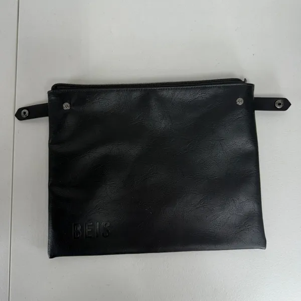 BEIS Large Pouch Travel Organizer Faux Leather Zip Top Clutch Black Accesory - Image 2