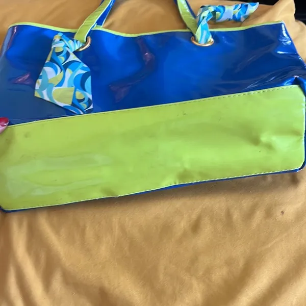 Taylor Swift By Blue and Green Vinyl Tote With Ribbon Vintage and Rare - Image 2