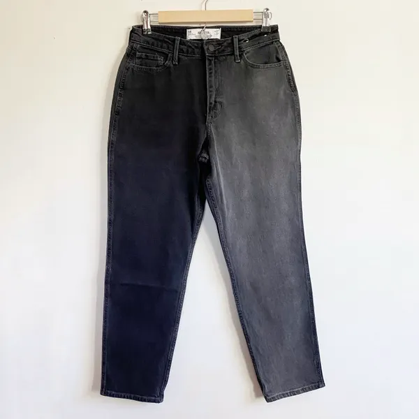 Two Tone Gray High Rise Mom Jean 27 - Image 3