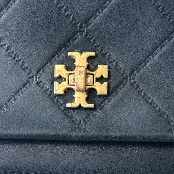 Tory Burch Georgia Quilted Turn Lock Mini Crossbody WOC Black‎ - Image 5