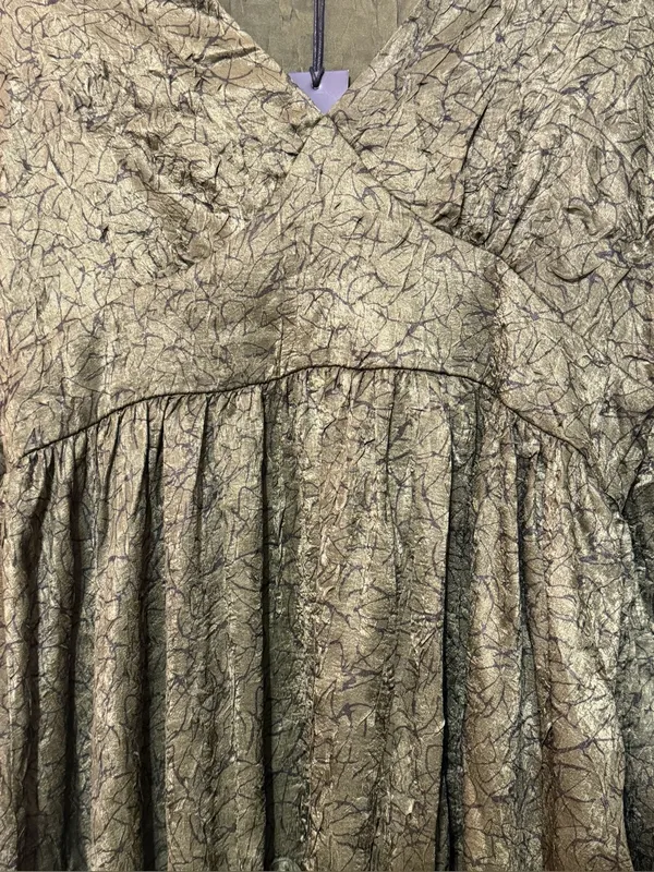 NWT Disturbia Women’s Arda Virago Crinkle Green Olive V-Neck Mini Dress Size 10 - Image 12