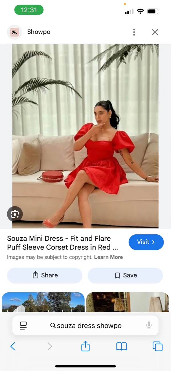 Souza Mini Showpo Dress Fit & Flare Puff Sleeve Corset - Image 4