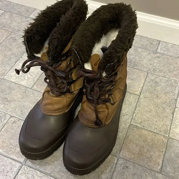 Sorel Badger Brown Women’s Insulated Winter Toe-Up Boots with Faux Fur- Size 7 - Image 2