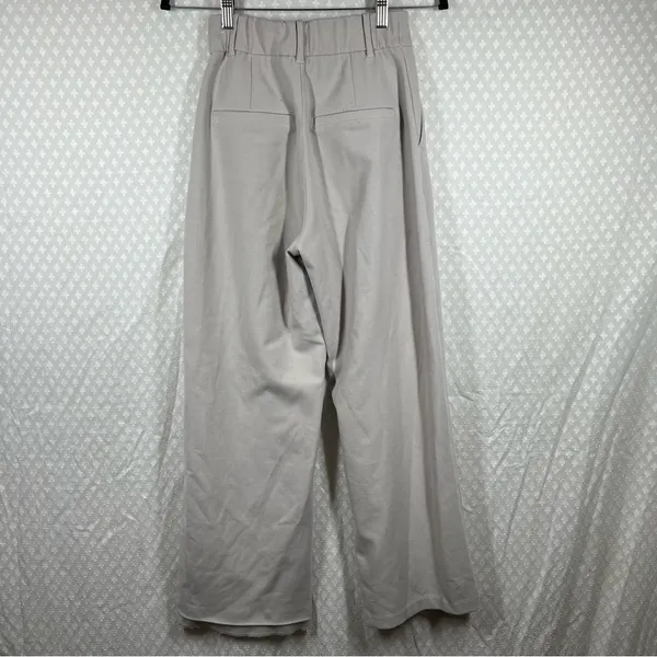Abercrombie & Fitch Cream High Rise Pleated‎ Wide Leg Trouser Pants - Image 6