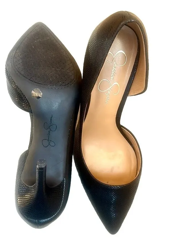 New JESSICA SIMPSON Prizma D'Orsay Black Heels Pumps US 10 - Image 4