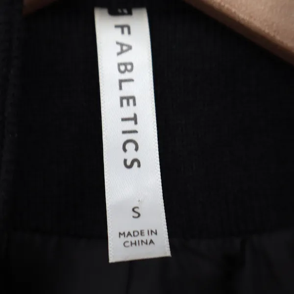 Fabletics Black Mixed Media Quilted Full Zip Jacket S - Image 3