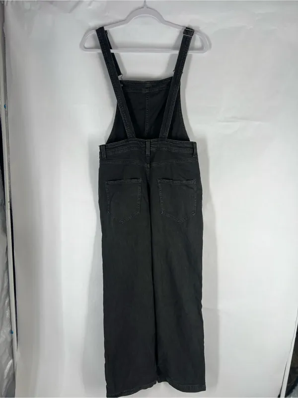 Aerie Baggy Y2K Overalls Smoked Gray Black Denim Size S - Image 7