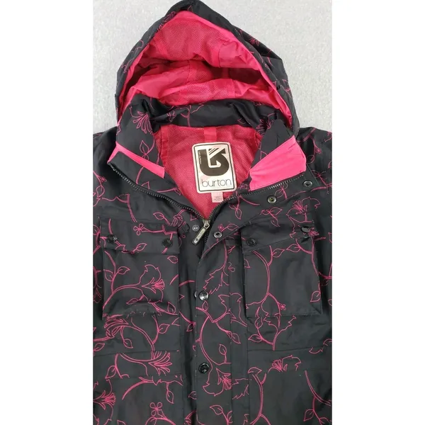 Vintage Burton Y2k Ski‎ Parka Jacket Black Pink Snowboard Hooded Women's Medium - Image 4