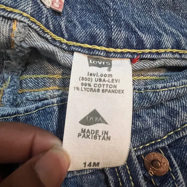 Levis 542 Low Flare Jeans Womens 14M Medium Wash Blue Flap Pocket Stretch‎ Denim - Image 3