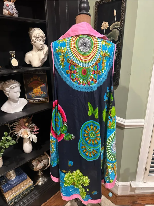 Jackpots Tropical Butterfly Boho Collared Tunic Dress – One Size - Image 7