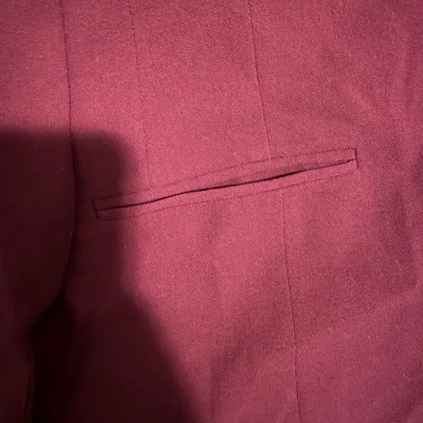 Apt 9 Womens XXL Burgundy Open Front Ruched 3/4 Sleeve Shawl Collar Blazer - Image 3