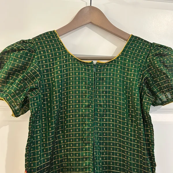 Indian Dress Partywear Green Gold Size S - Image 11