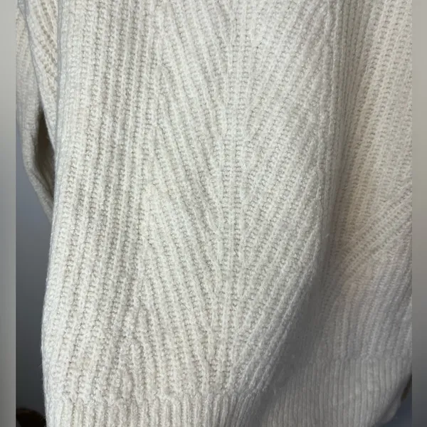 Madewell Mercer Ivory Thick Knit Wool Blend Turtleneck Sweater Sz S - Image 3