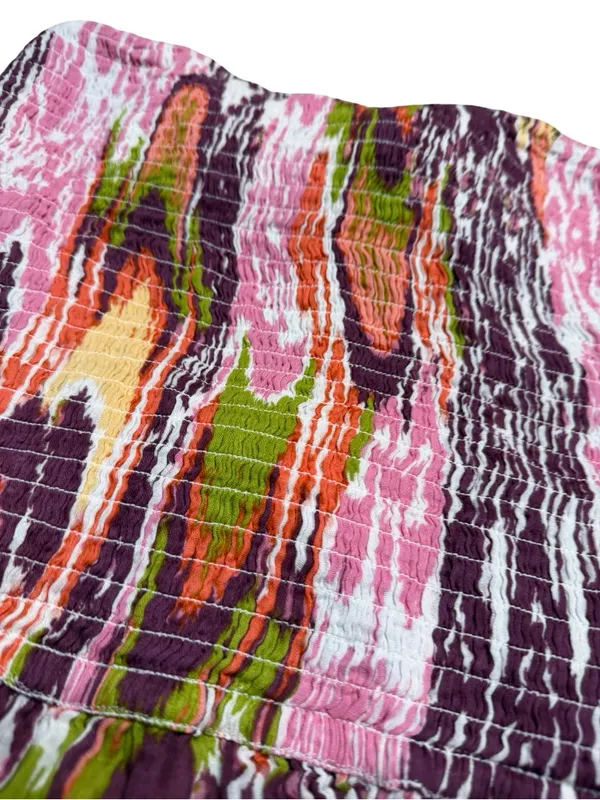 ✨🌸 Anthropologie Reversible‎ Smocked Mini Dress Size Medium Pink Ikat Print 🌸✨ - Image 6