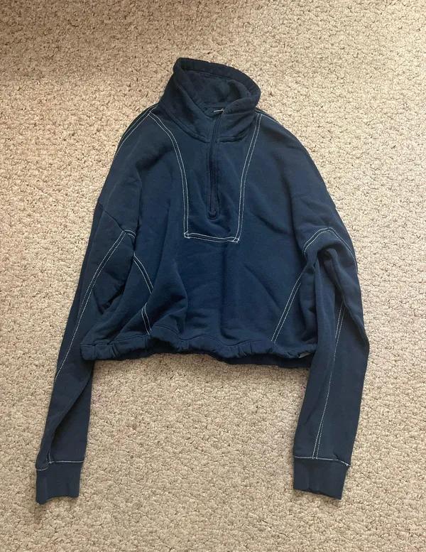 Navy Blue Quarter Zip Sweatshirt - Image 5