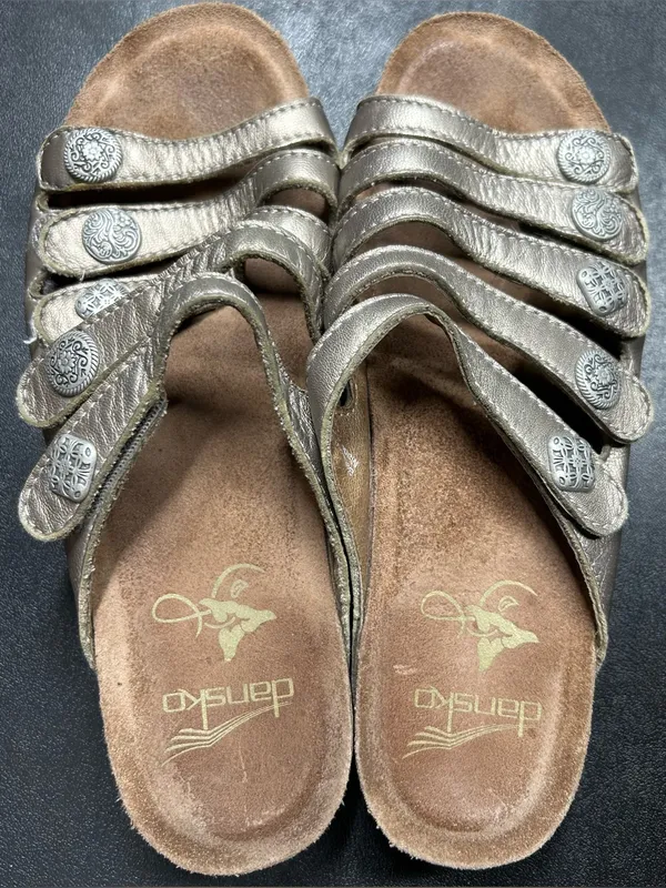 Dansko Women’s Size 37 (6.5-7) Janie Bronze Strappy Sandals - Image 2
