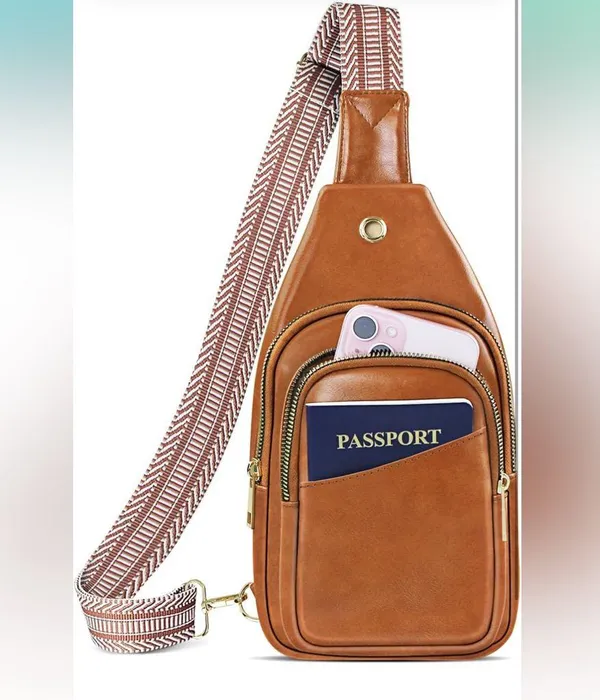 Sling Bag for Women Faux Leather Fanny Pack Detachable Strap Crossbody Bag FC1 - Image 8