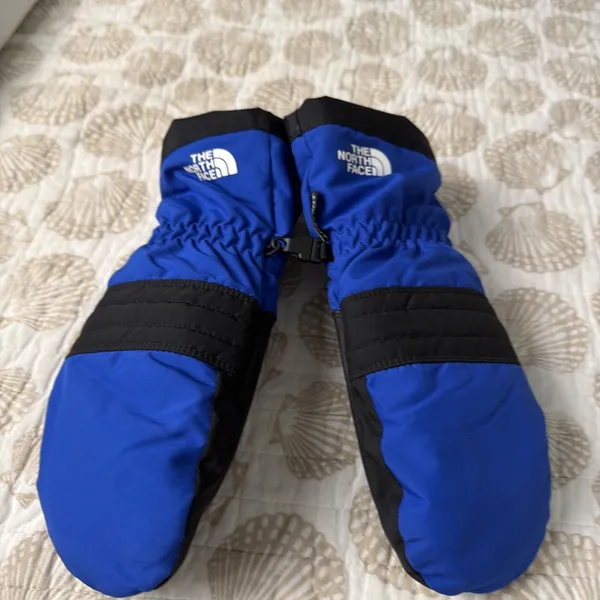 North Face Kids Montana Ski Mitts 7 L Mittens DryVent Winter Gloves Blue Black - Image 2